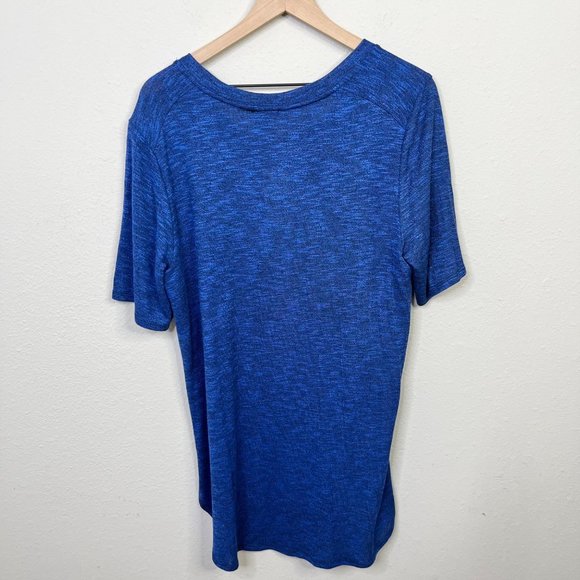 Hannah Women's Blue Short Sleeve Split Hem Shirt Size XL NWT Crew Neck - Picture 7 of 9